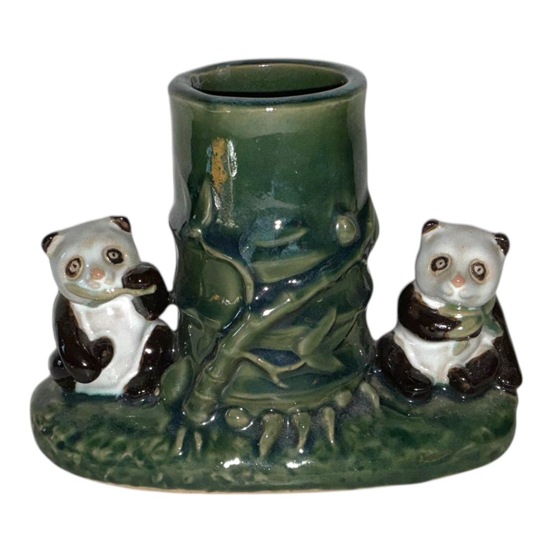 Vintage 1960’s Panda Bear and Bamboo Majolica Pottery Planter Vase MCM ...