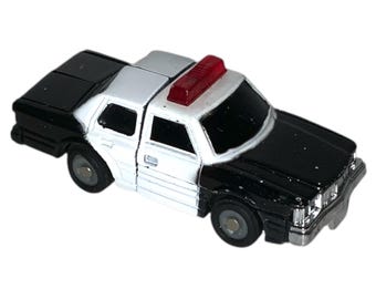 Vintage 1983 Gobots Hans Cuff Police Car Transformer, Bandai Tonka, Made in Japan