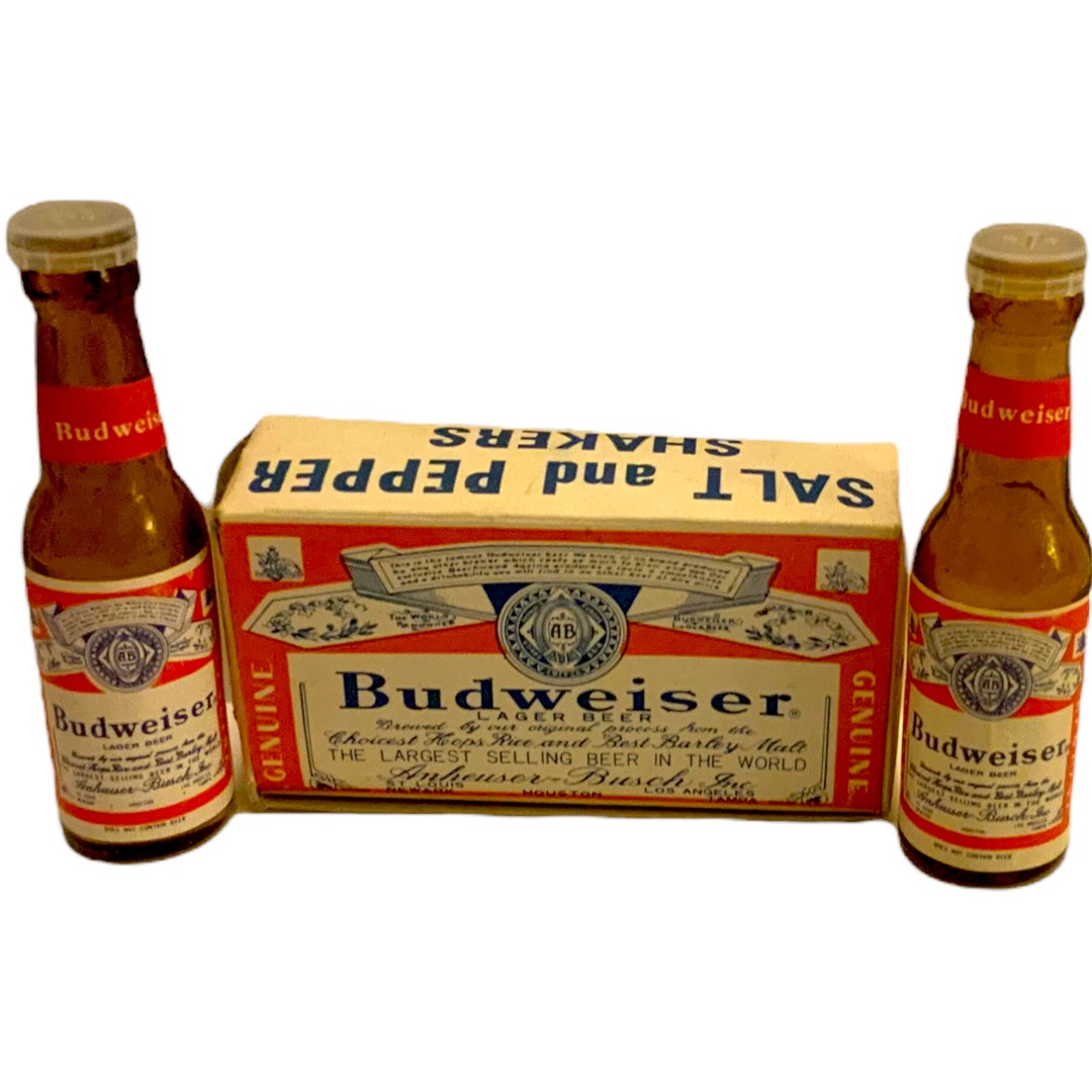 Vintage Mini Budweiser Beer Bottles Salt and Pepper Shakers in Etsy