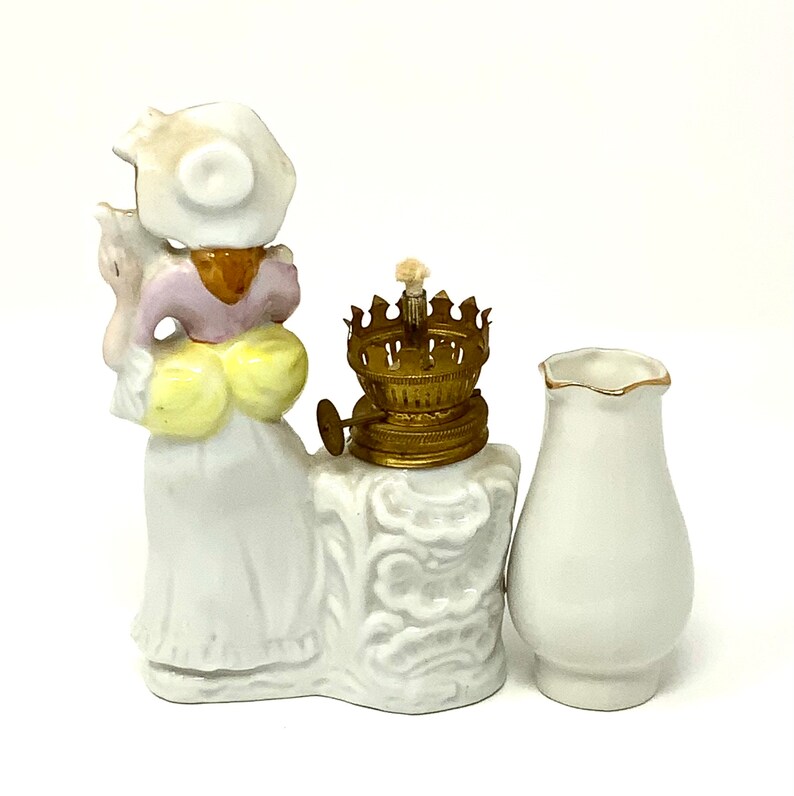 Vintage Mini Kerosene Oil Lamp Made in Japan Woman With Harp Etsy