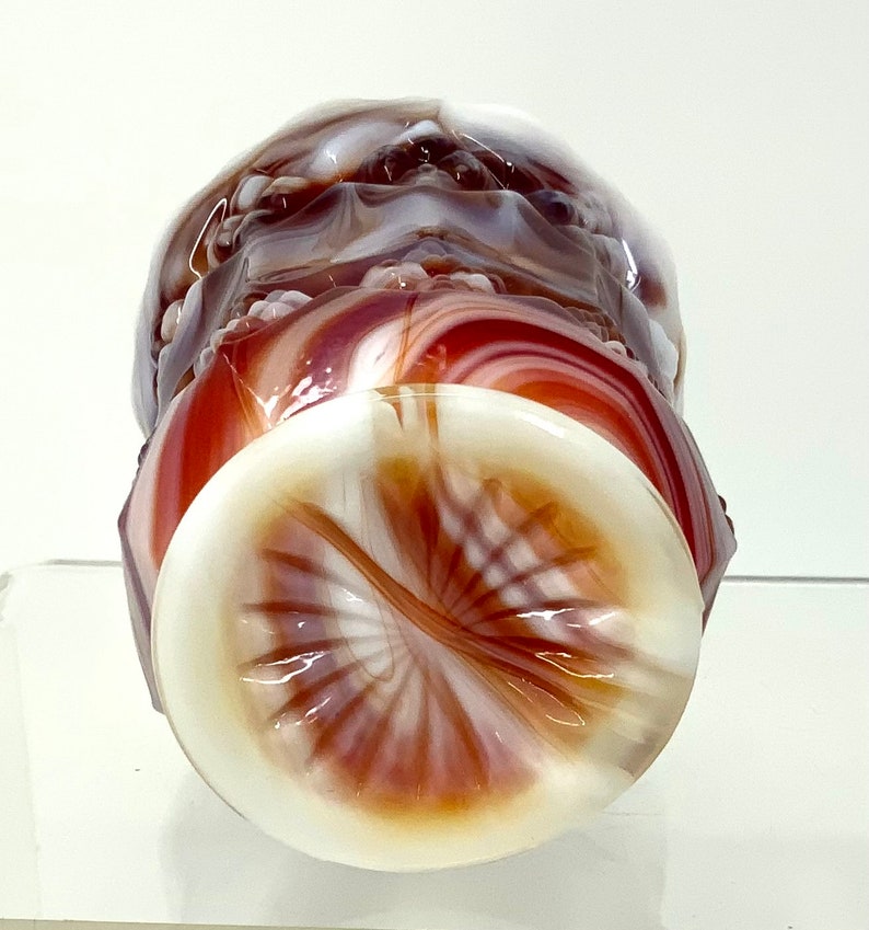 Vintage Slag Glass Toothpick Urn Holder Blood Orange and White Etsy