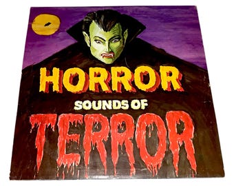 Vintage Horror Sounds of Terror LP Record Album 1979 Goofy Gold Spooky HalloweenParty