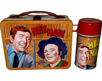 Vintage Hee Haw Metal Lunchbox and Thermos 1970 Lunch Box Set Country Music Humor Variety TV Show Character 1970’s Kornfield Kounty