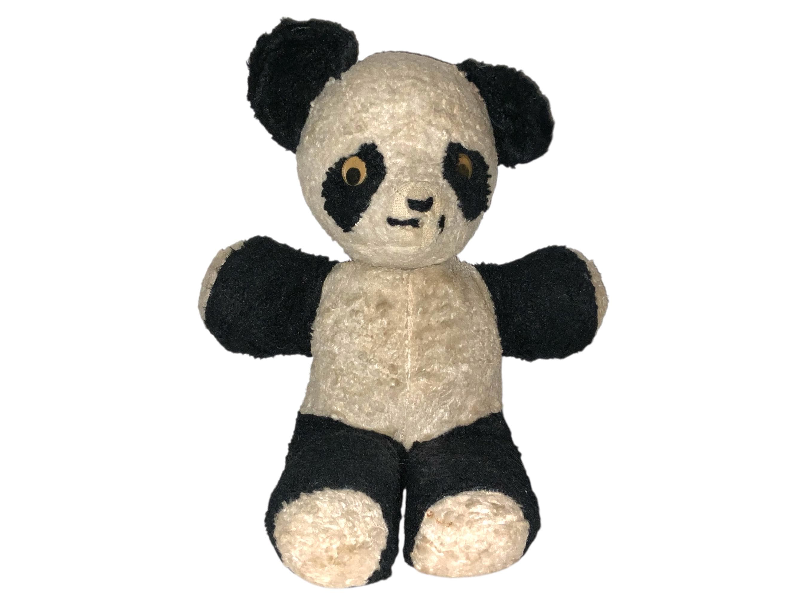 RARE Vintage 1940's Panda Teddy Bear Plush Stuffed Animal Toys