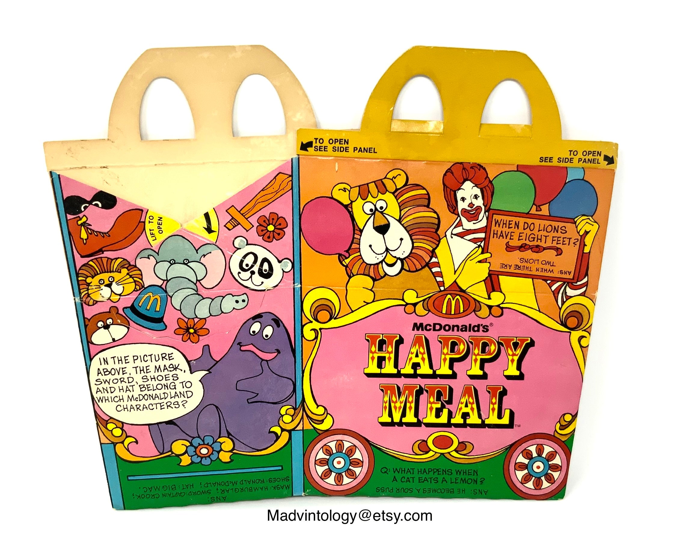 Buy RESERVED Vintage 1979 Mcdonalds Happy Meal Box First Year of the Happy  Meals Antique 1970's Advertising Circus Wagon Online in India - Etsy, image size:2248x1772