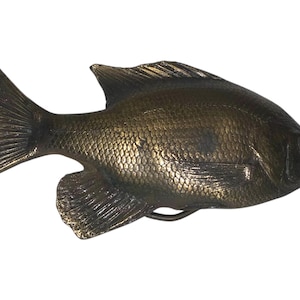 Vintage 1976 Fish Bergamot Brass Works Belt Buckle Fisherman Fishing Outdoorsman Crappie