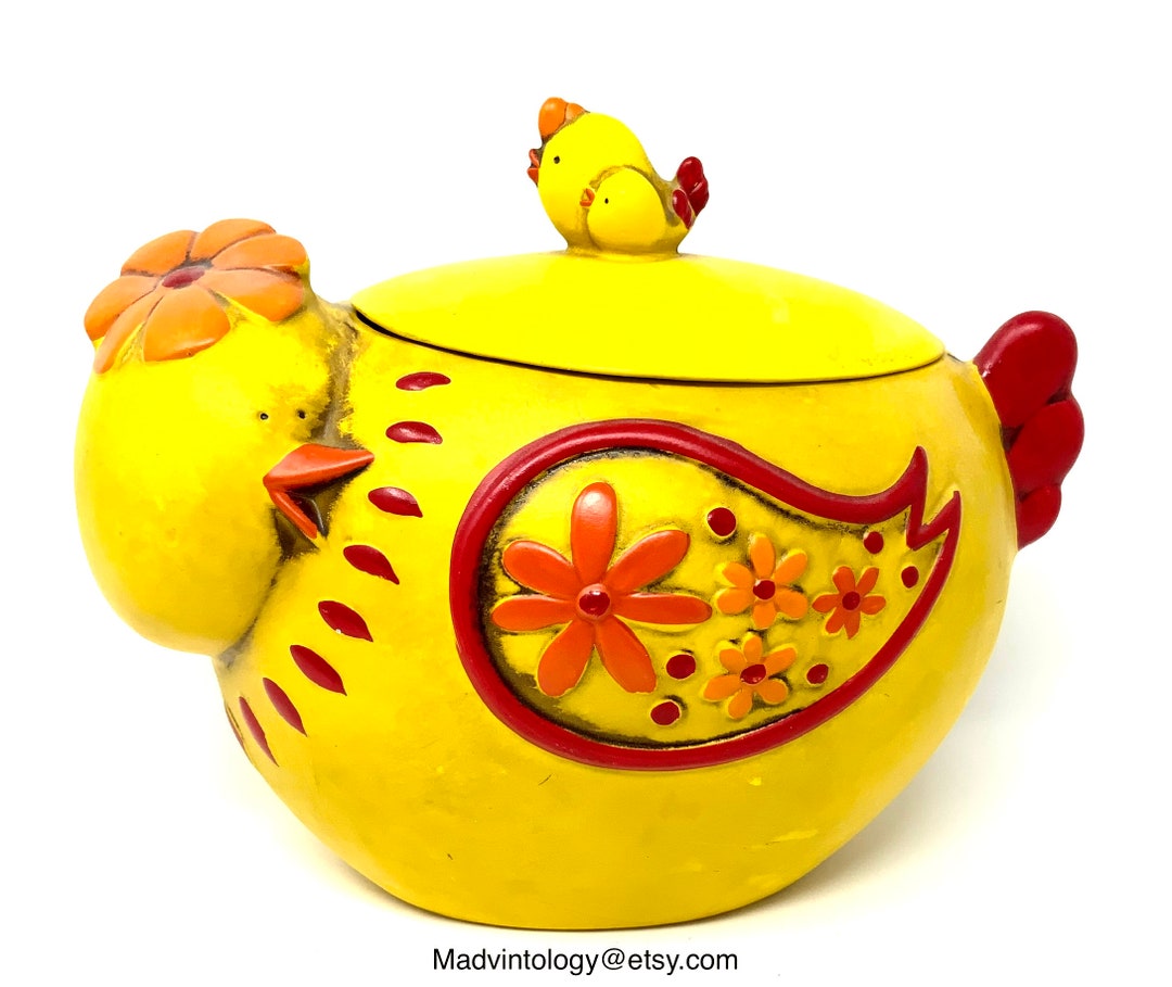 Yellow Chicken Cookie Snack Jar UNIQUE Made in Japan Chick - Etsy