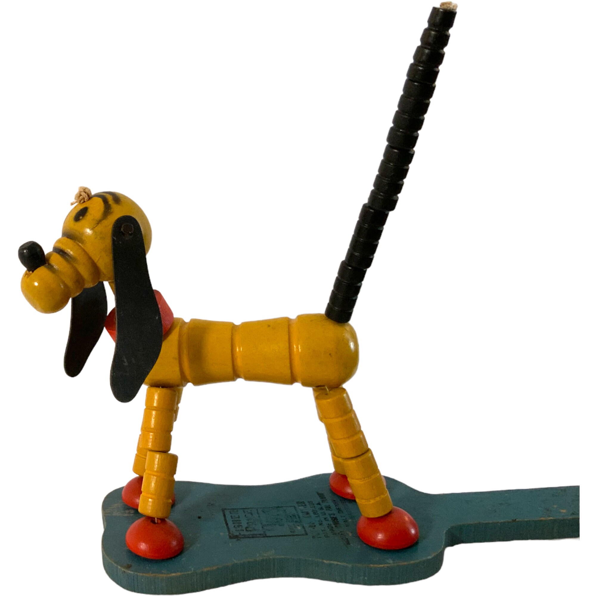 Vintage Fisher Price Pluto Walt Disney Productions Marioneta de