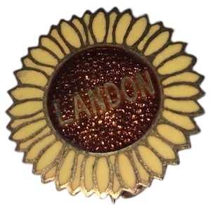 Pin de campaña presidencial política de candidato republicano con girasol esmaltado de Alfred Landon de 1936