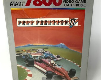 Vintage 1988 Atari 7800 Pole Position 2 Racing Race Car Game Silver Label Cartridge Video Game Mint Sealed