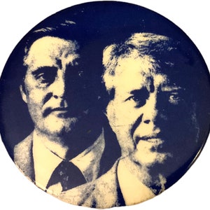 Spilla vintage Jimmy Carter Mondale Presidential 1976, spilla con bottone, anni '70 Jugate