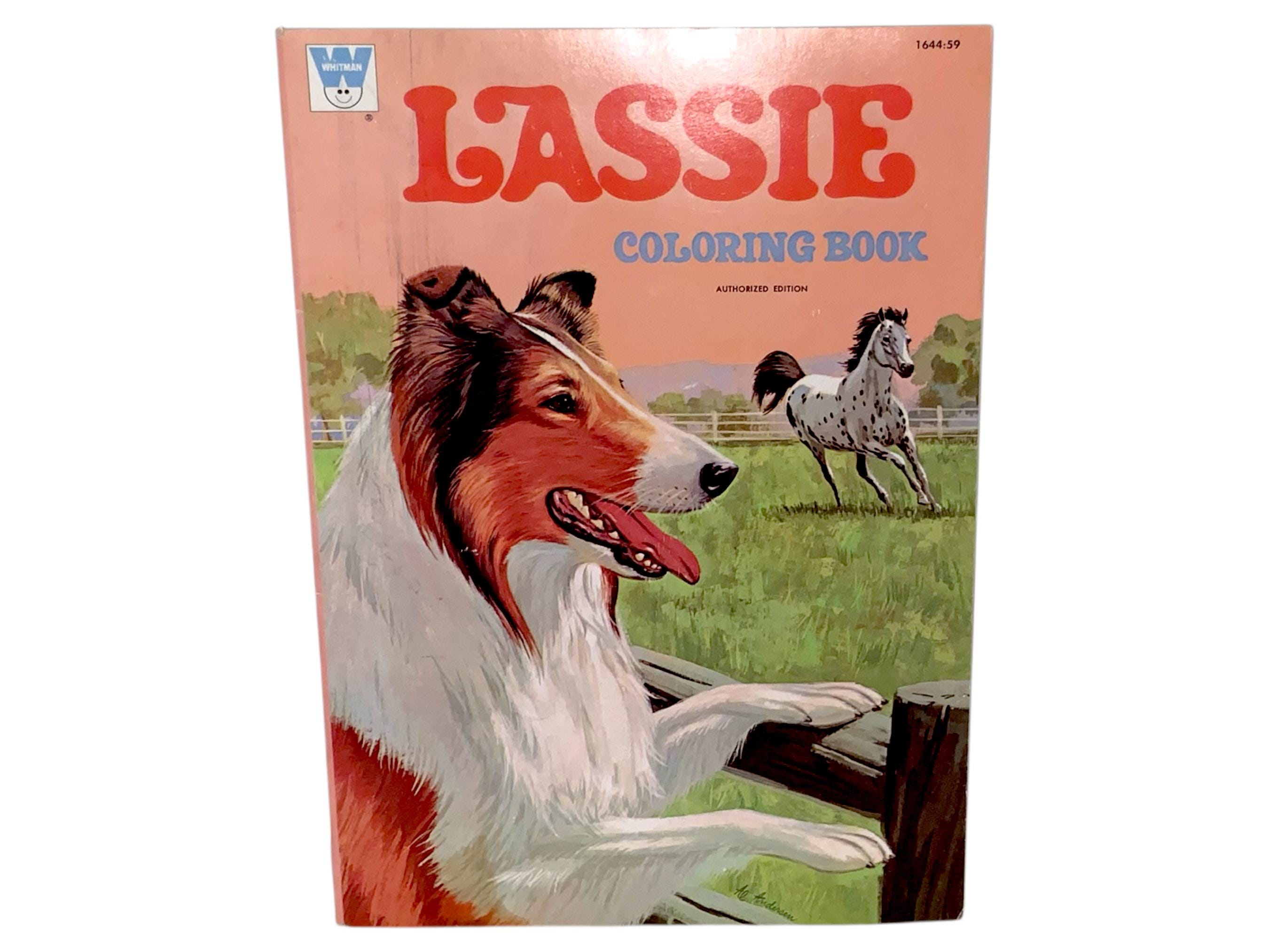Vintage 1970 Lassie Color Coloring Book TV Network Show Series Whitman ...