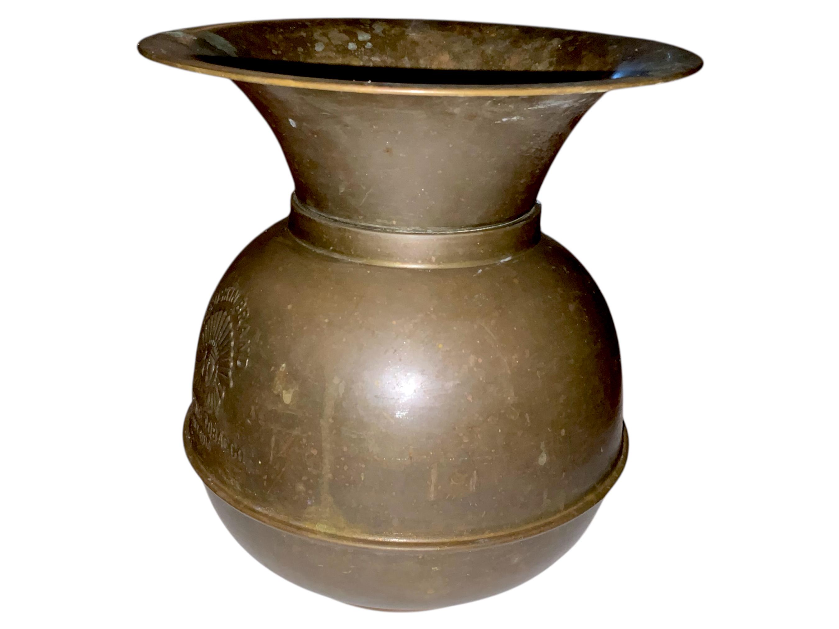 redskin brand chewing tobacco spittoon age BRASS CUSPIDOR MID CENTURY - general for sale - by owner Collectible Spittoons Used by Men