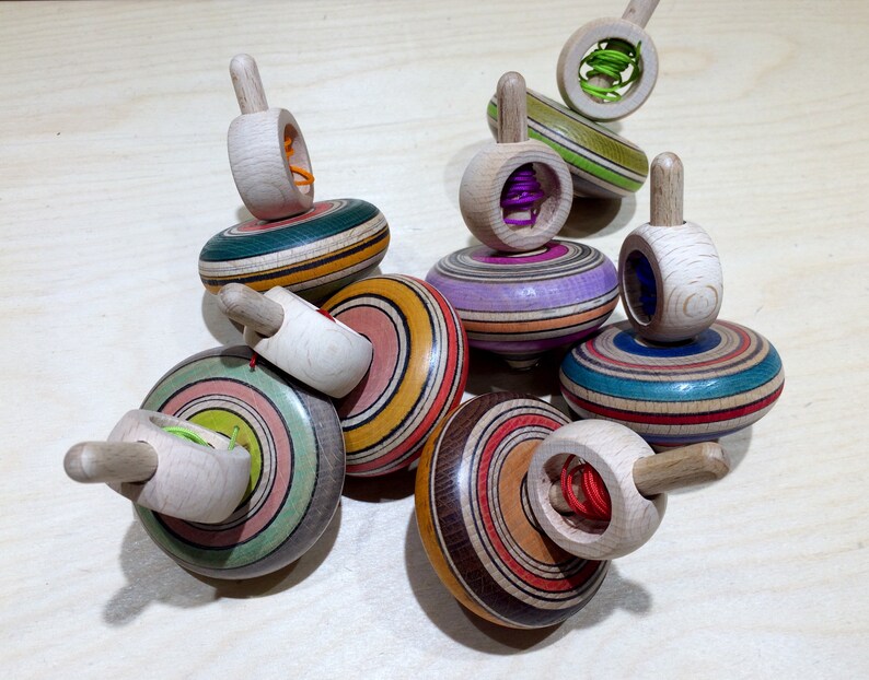 Wooden Dancer Spinning Top Handmade Tops Spinning Tops Easy Etsy