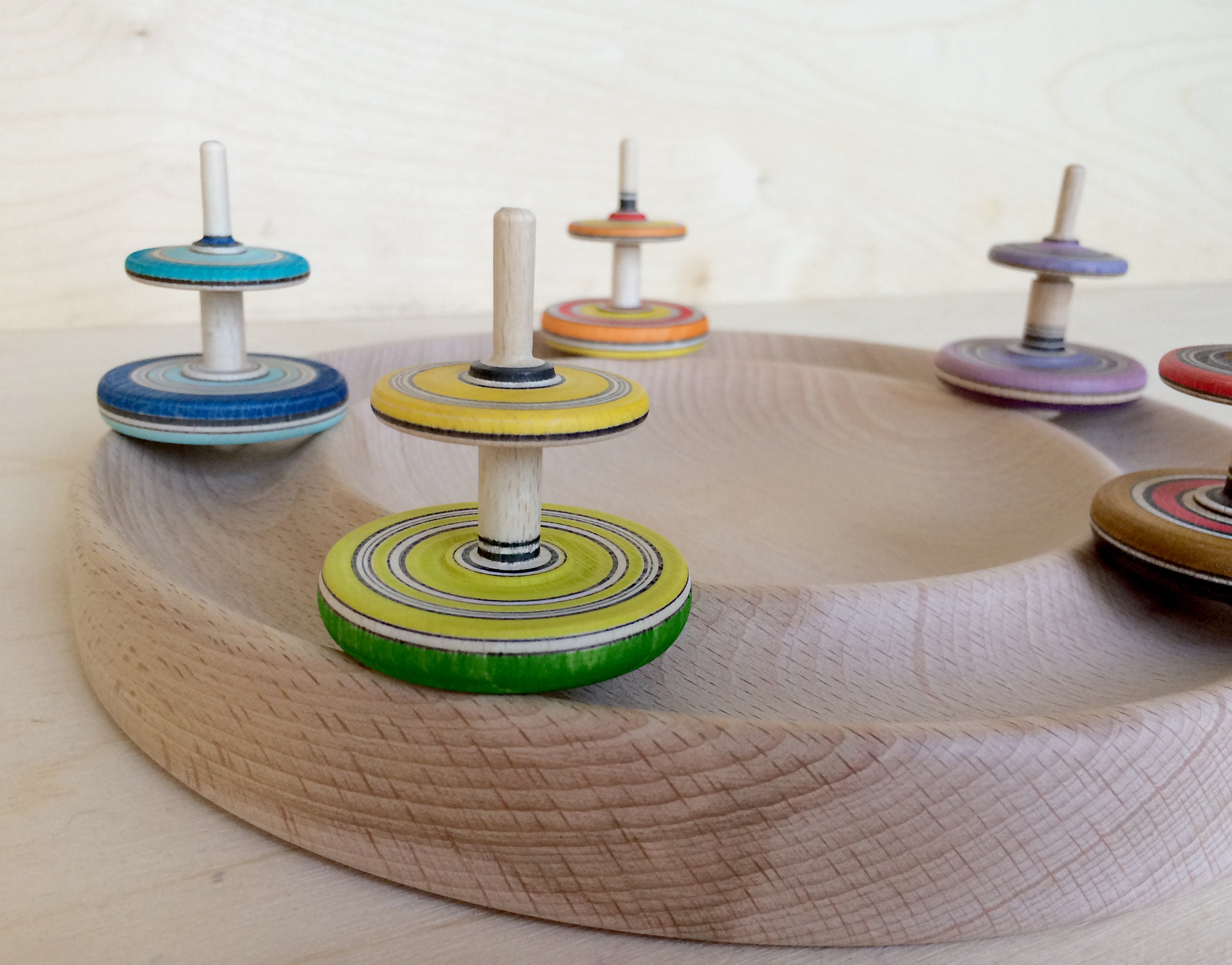 Double Wooden Spinning Top Handmade Tops Spinning Tops Oak Etsy Norway