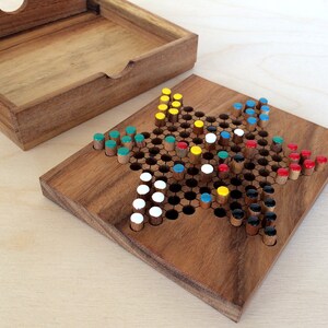Jeu De Dames Chinoises - Damier Rond - Artisanal En Bois - Occasion