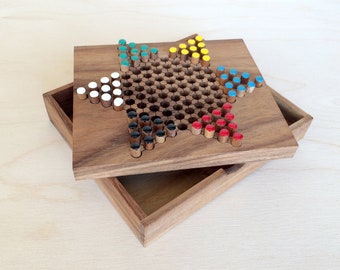 Chinese Checkers Handmade Strategy Game, Wood Board, Family Board Game, Game For Kids, Eco Wood, Traditional Game, Wooden Chinese Checkers