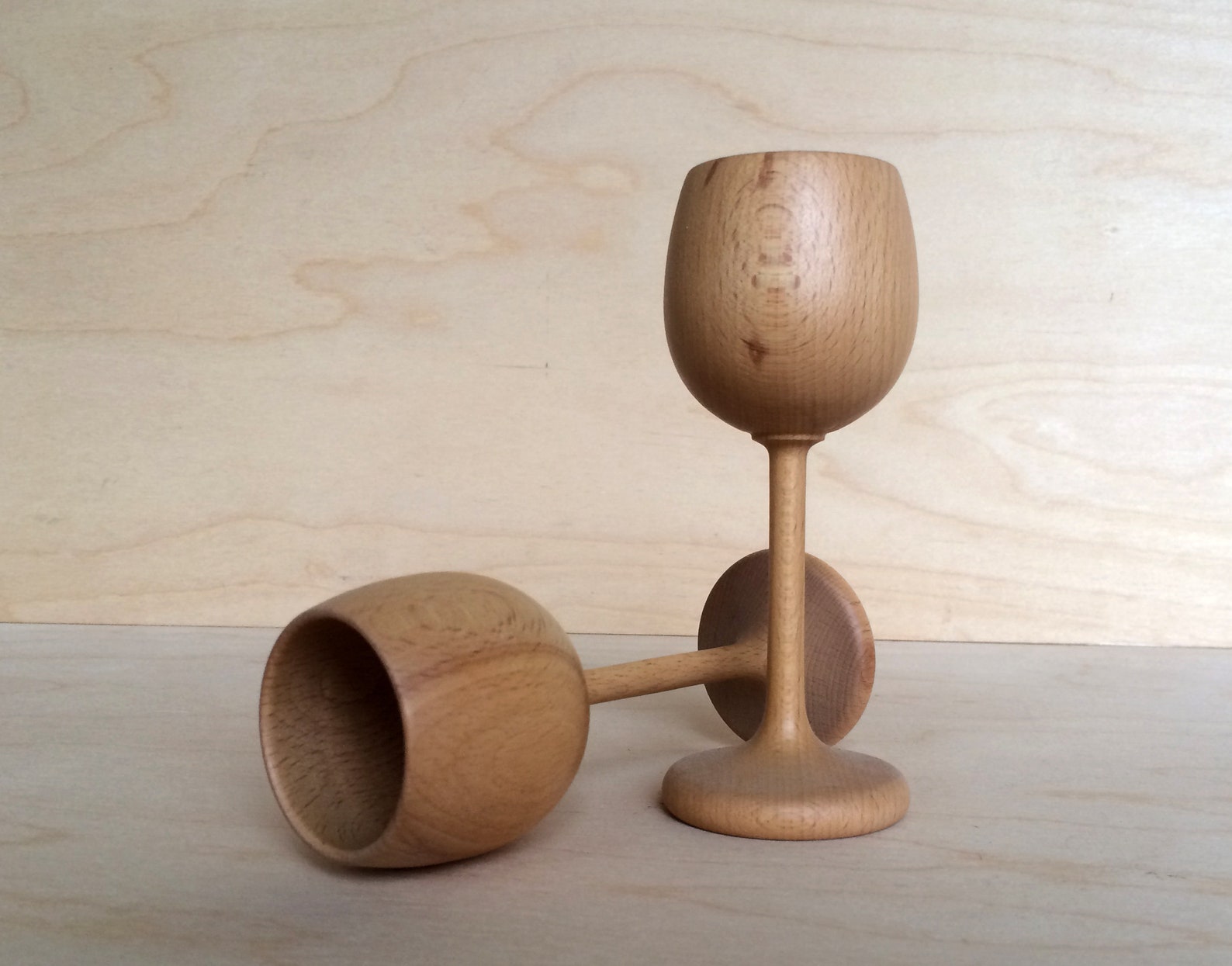 Wooden Wine Glass Woodturning Glass Beech Wood Glasses Etsy