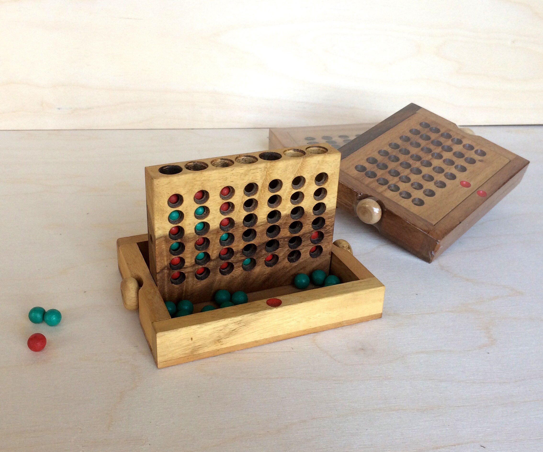  GrowUpSmart Four in A Row Game - Made from Wood : Toys & Games