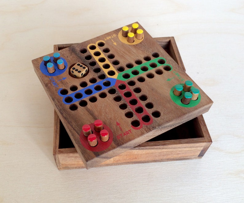 Ludo Game Strategy Game Wood Board Family Board Game Game Etsy Canada