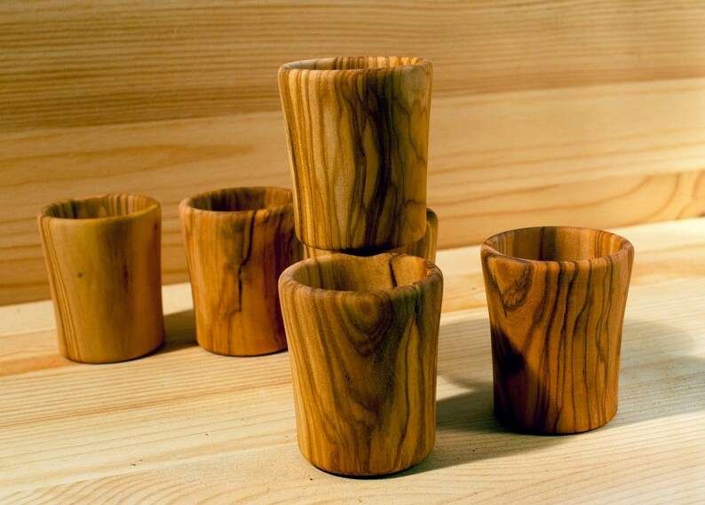 Olive Wood Woodturning Cup Shot Glass Handmade Shot Glass Etsy