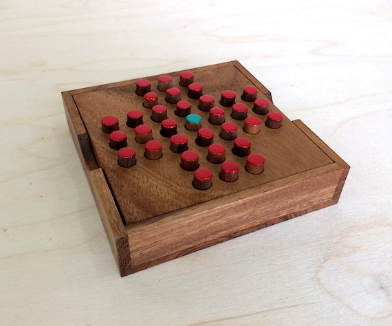 Solitaire handgemaakt houten spel solo houten hout eco Etsy Nederland