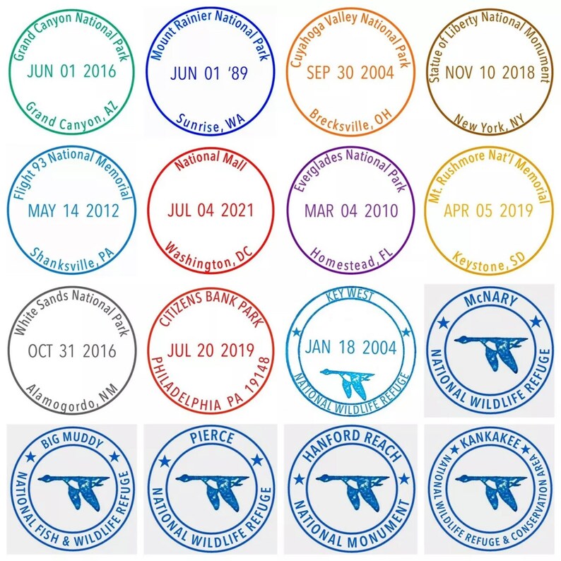 National Park Passport Stamps Replica Stickers Etsy