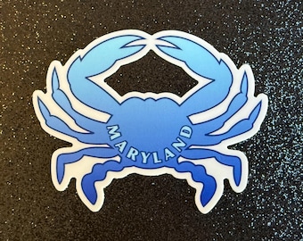 Autocollant en vinyle résistant aux intempéries, crabe bleu du Maryland