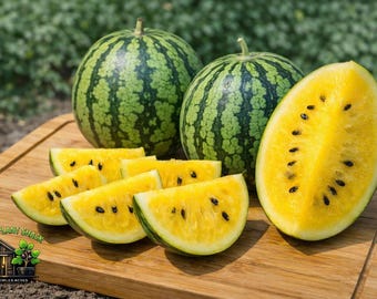 Icebox Yellow Petite Watermelon Seeds – Sweet Red Flesh, Small Icebox Melon (15+)