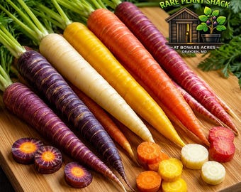 Rainbow Blend Carrot Seeds 125+ | Organic Colorful Baby Carrots, Red Purple White Yellow Orange