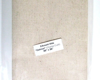 1pcs 30" x 36" 14ct. Aida "Oatmeal" Cross Stitch Fabric
