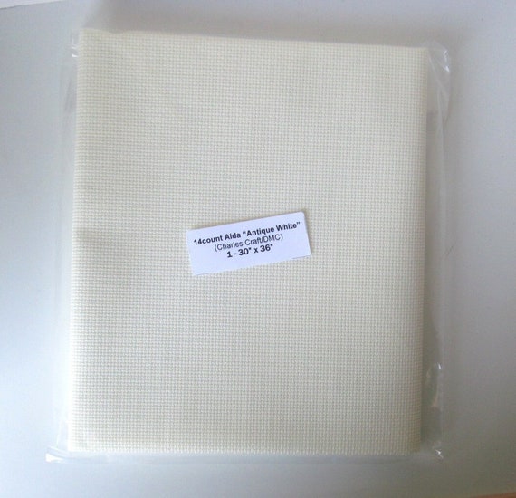 ON SALE! 14 count Aida "Antique White" Cross Stitch Fabric 30" x 36"