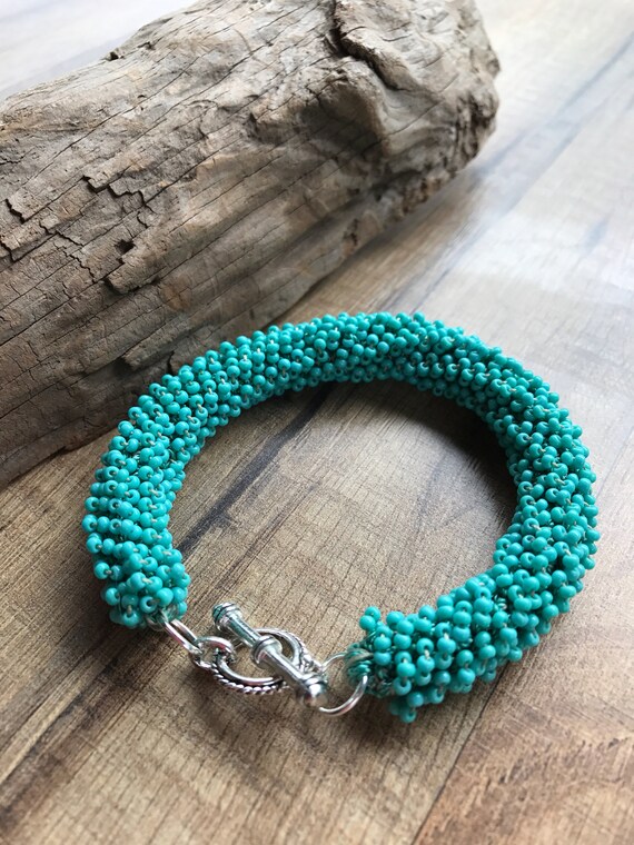 Crochet Rope Bracelet Crochet Bracelet Turquoise Jewelry