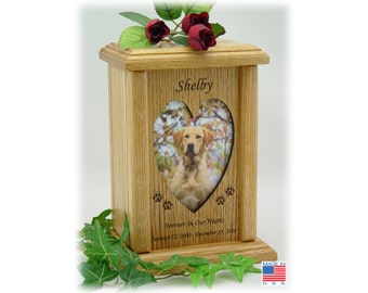 Medium (Vertical) Pet Urn - Wood Photo Pet Urn, Dog Urn and Cat Urn