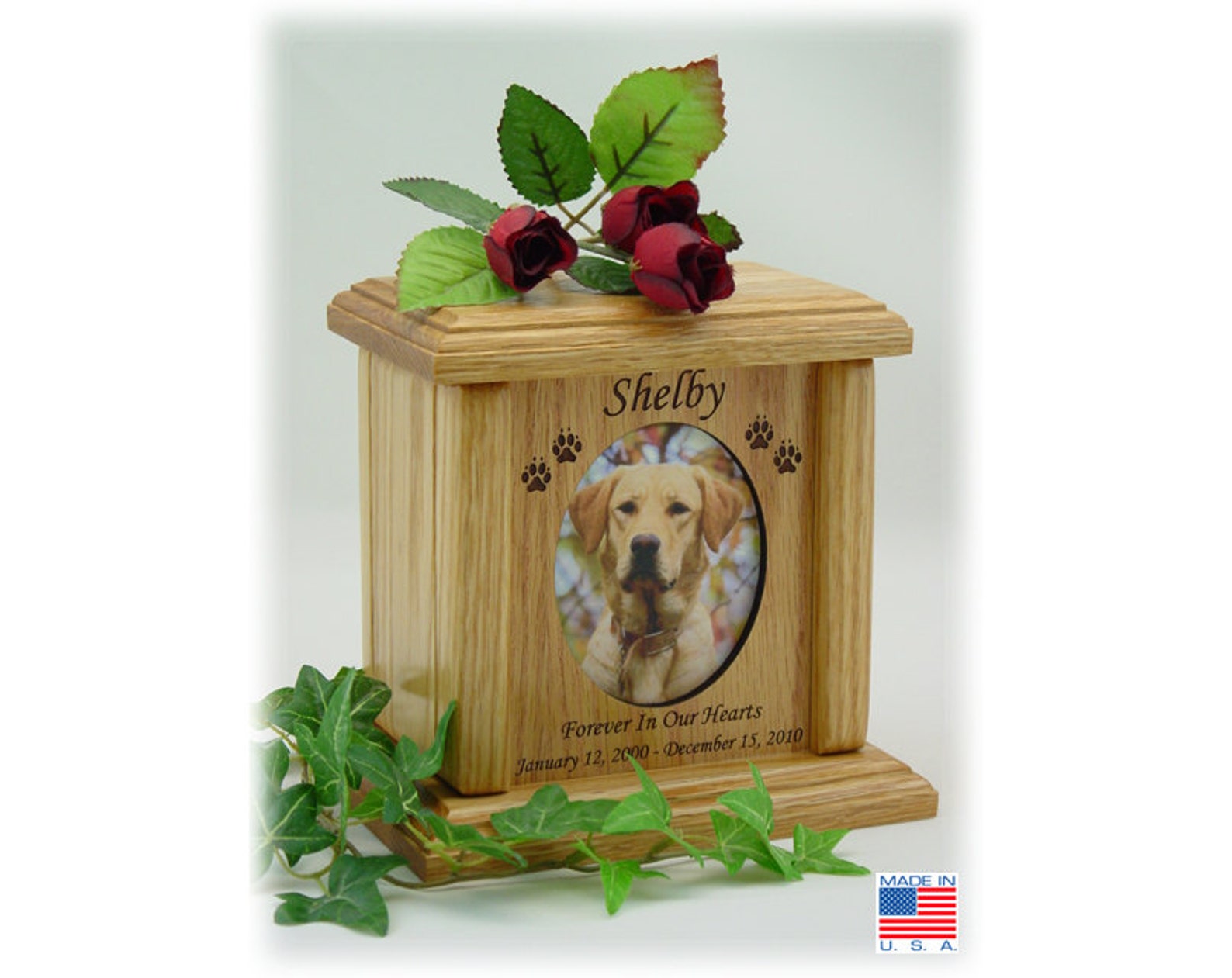 Small/Medium Pet Urn Wood Photo Pet Urn Dog Urn and Cat Urn Etsy
