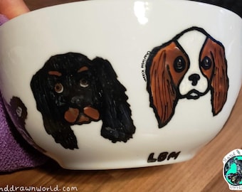 Gepersonaliseerde kom, King Charles Spaniel, Cavalier King Charles, hondenliefhebbers,