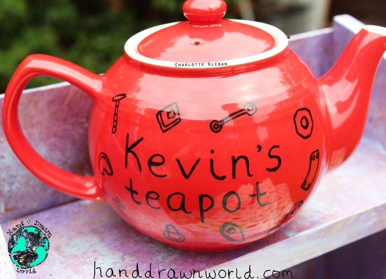 Personalised teapot, gifts for him, Dad gifts, gifts for Dad, Grandad gifts, male gift, personalised gifts, customised gift image 1