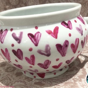 Personalised bowl, love hearts, soup bowl, porridge bowl, cereal bowl