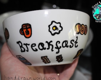 Personalised bowl, breakfast bowl, cereal bowl, porridge bowl, soup bowl, personalised gifts
