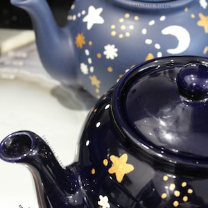 Blue teapot, galaxy, astronomy gifts, moon and stars, constellation, personalised gift, science gift, wedding gifts, Anniversary gift, geeky