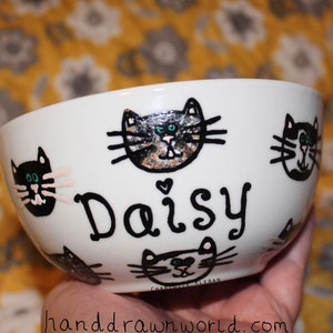 Personalised bowl, cereal bowl, cat lovers, popcorn bowl, snack bowl, soup bowl