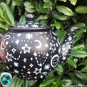 Celestial teapot, moon and stars, personalised teapot