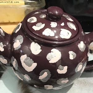 Theepot met luipaardprint