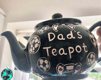 Gaming teapot, football teapot, personalised teapot