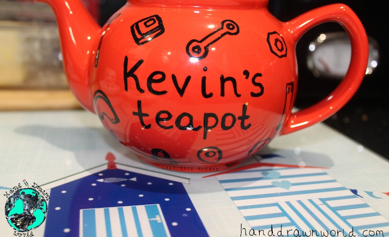 Personalised teapot, gifts for him, Dad gifts, gifts for Dad, Grandad gifts, male gift, personalised gifts, customised gift image 3