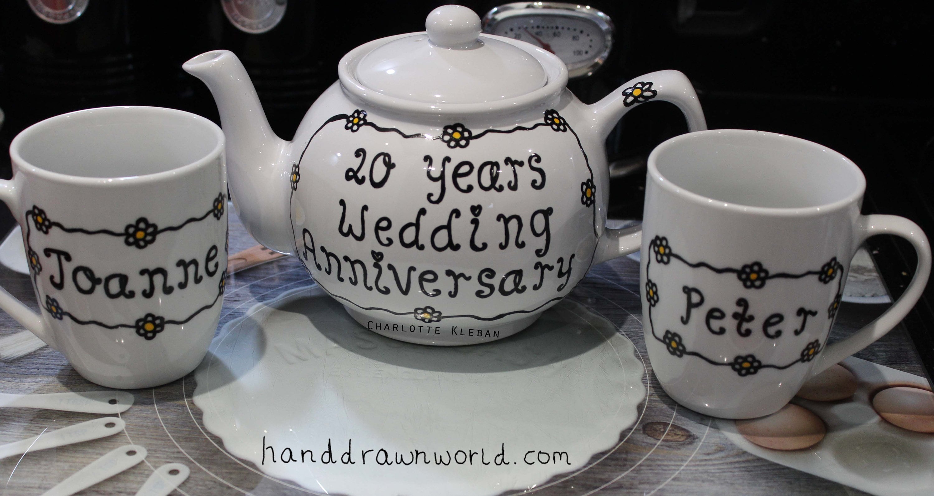 Personalised teapot and cup and saucer wedding teapot hand Etsy