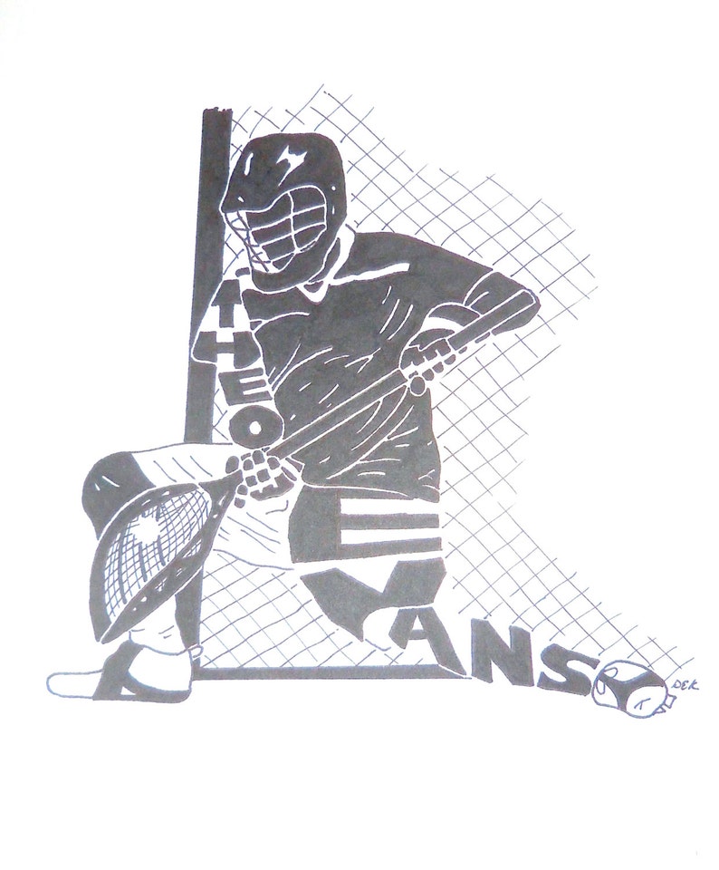 Men's Lacrosse Goalie Silhouette Etsy