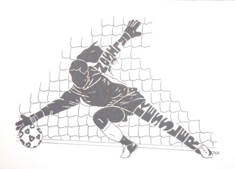 Women's Soccer Goalie Silhouette Etsy