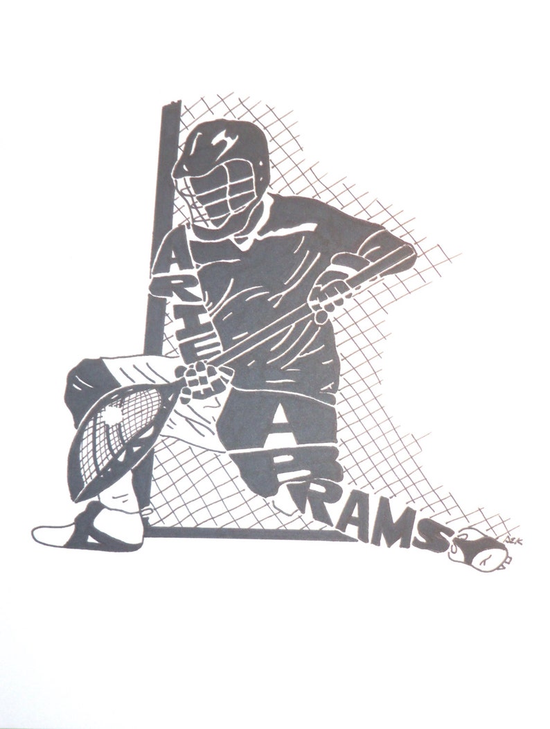 Men's Lacrosse Goalie Silhouette Etsy