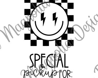 Thermal Pick Up Label | Digital Download | Small Business PNG | 4x6 Thermal Printer | Bows | Edgy Checkered